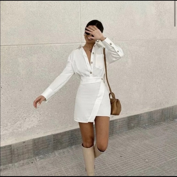 ZARA MINI SHIRT DRESS - Picture 9 of 12